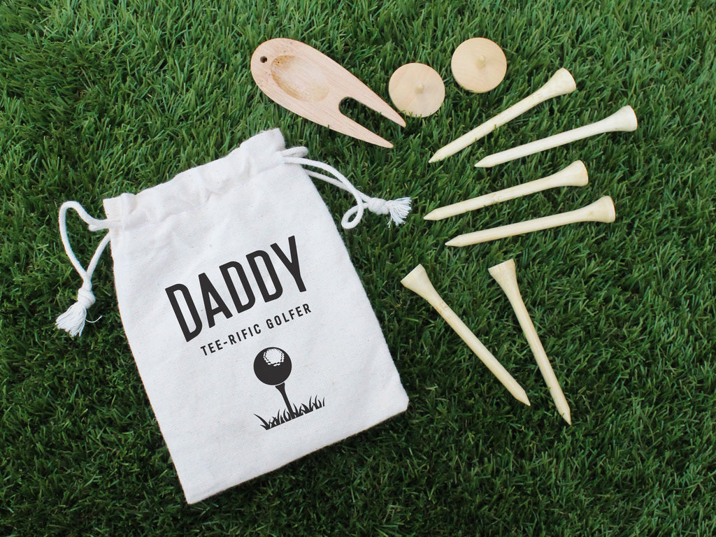 Personalised 'Tee-Riffic Golfer' Golf Accessories in Drawstring Bag