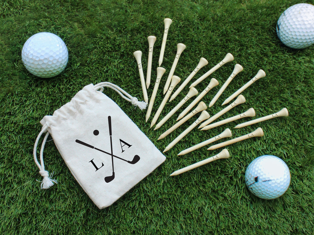 Personalised Golf Tee’s in a Drawstring Bag