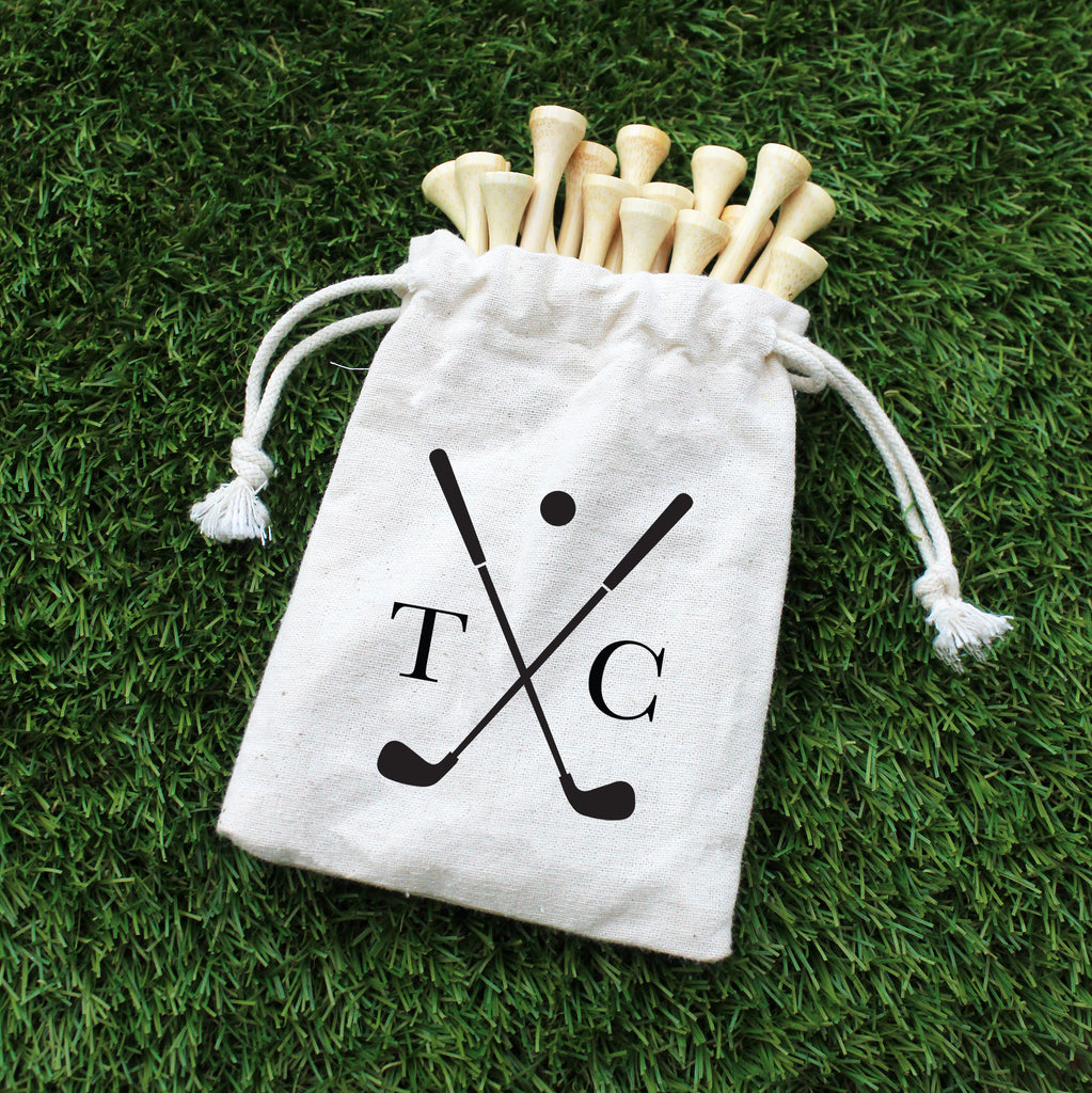 Personalised Golf Tee’s in a Drawstring Bag