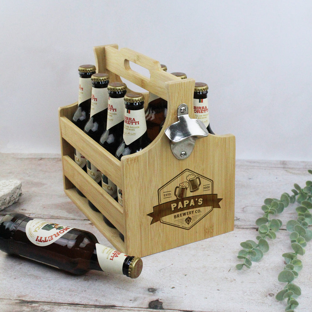 Personalised 'Dad’s Brewery' Beer Crate with Bottle Opener