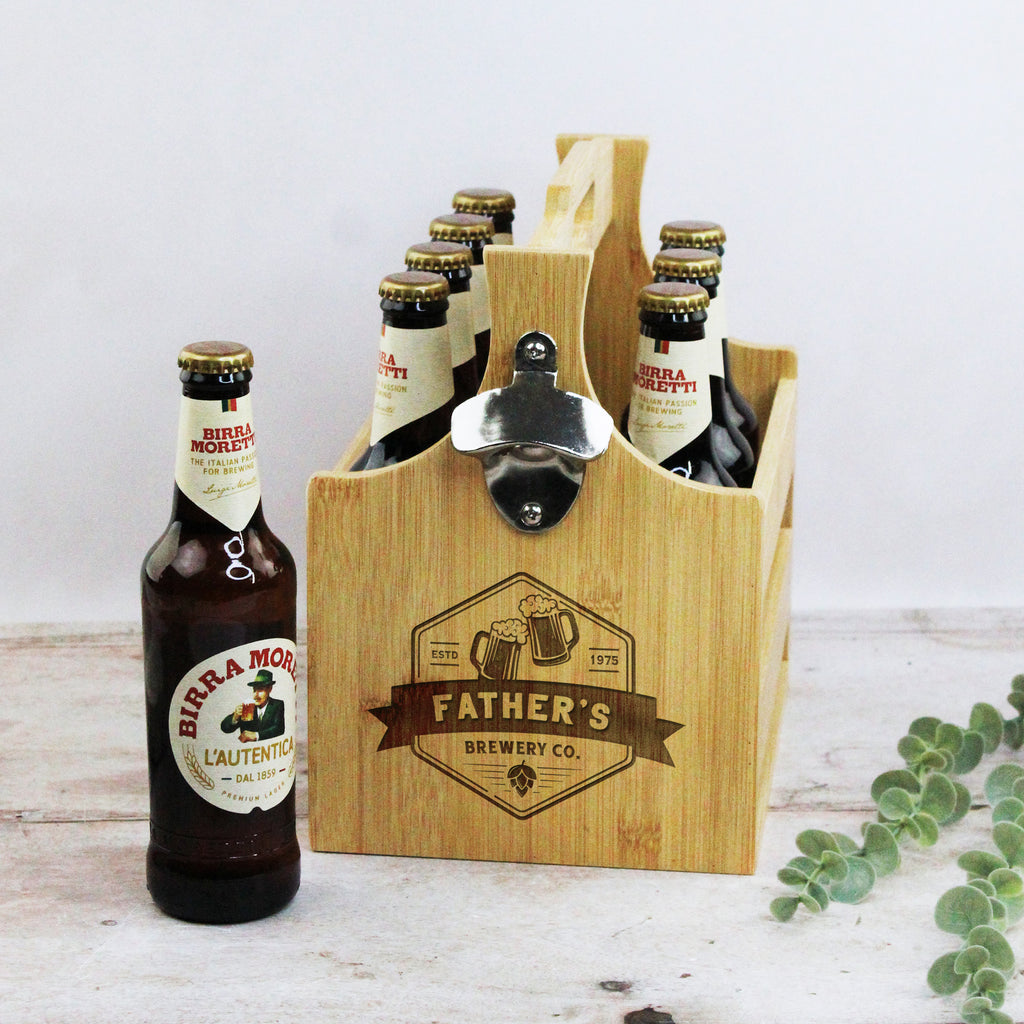 Personalised 'Dad’s Brewery' Beer Crate with Bottle Opener