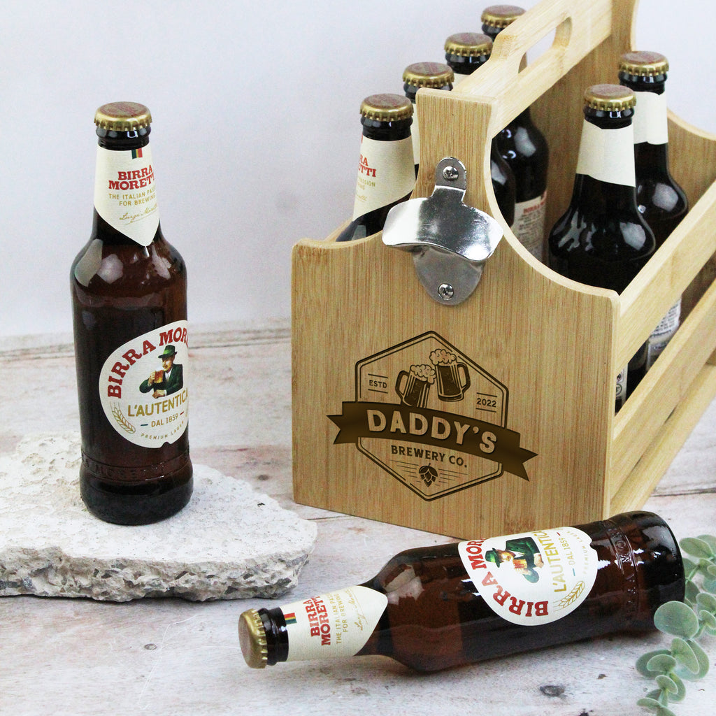Personalised 'Dad’s Brewery' Beer Crate with Bottle Opener