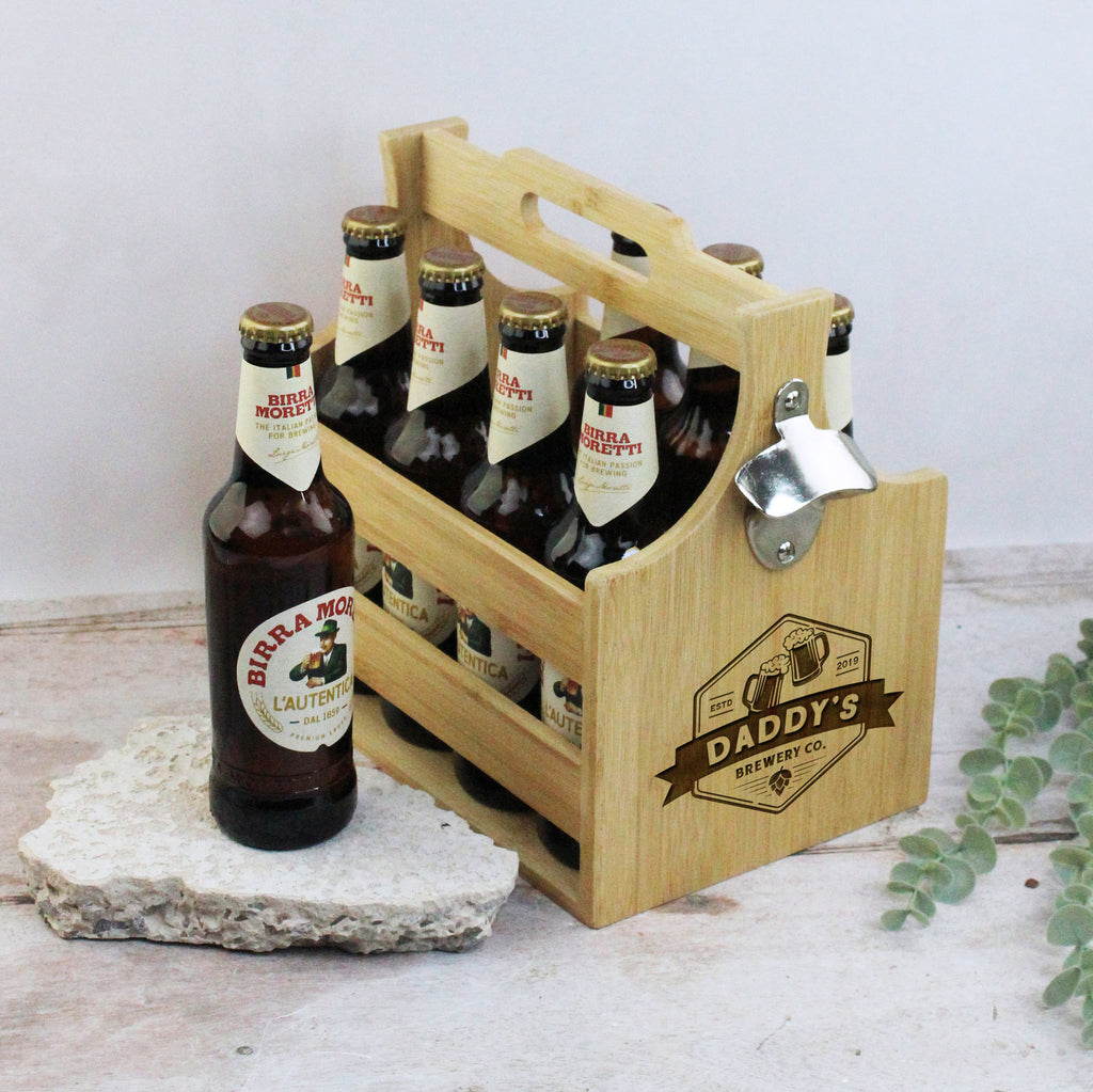 Personalised 'Dad’s Brewery' Beer Crate with Bottle Opener