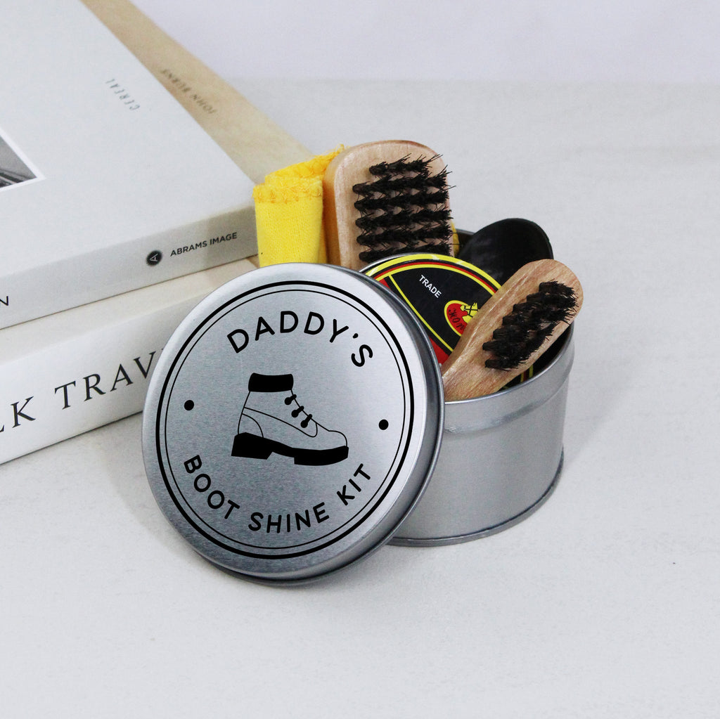 Personalised Dad’s Shoe / Boot Shine Kit in Tin Gift Box