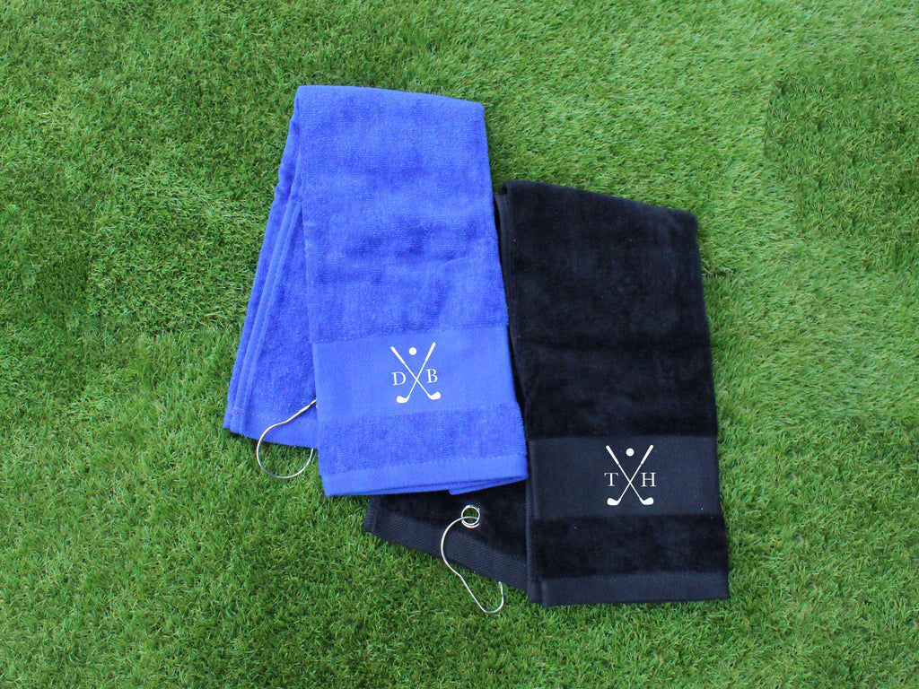 Personalised Cotton Golf Towel with Initials