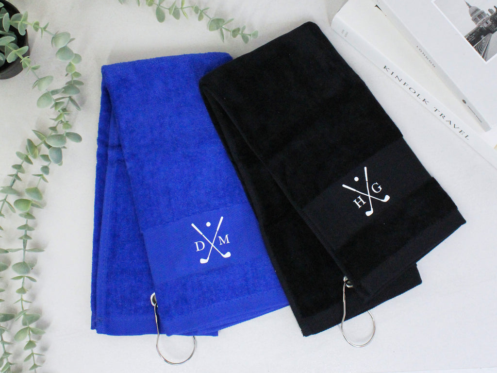 Personalised Cotton Golf Towel with Initials