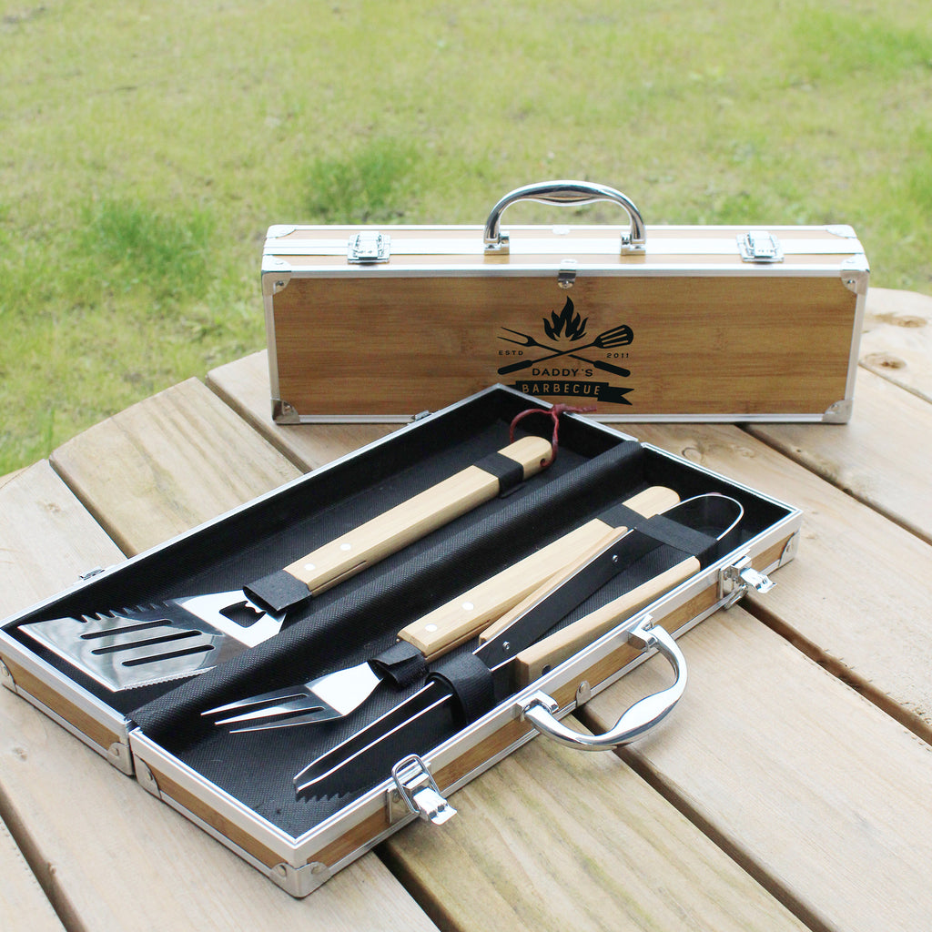 Personalised Boxed Barbecue Set with Tools