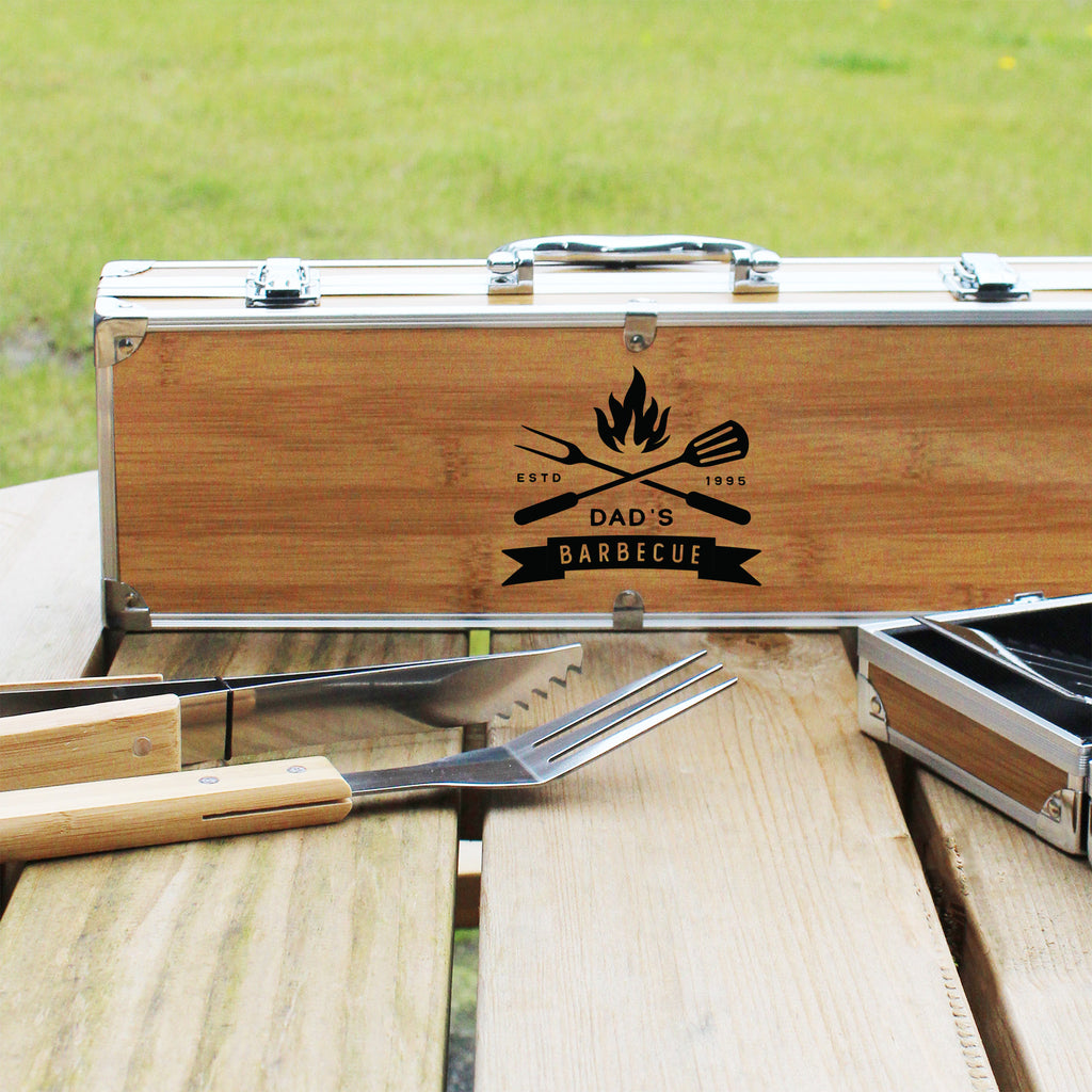 Personalised Boxed Barbecue Set with Tools