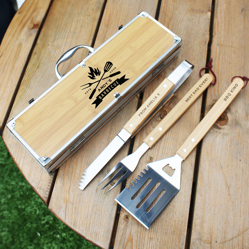 Personalised Boxed Barbecue Set with Tools