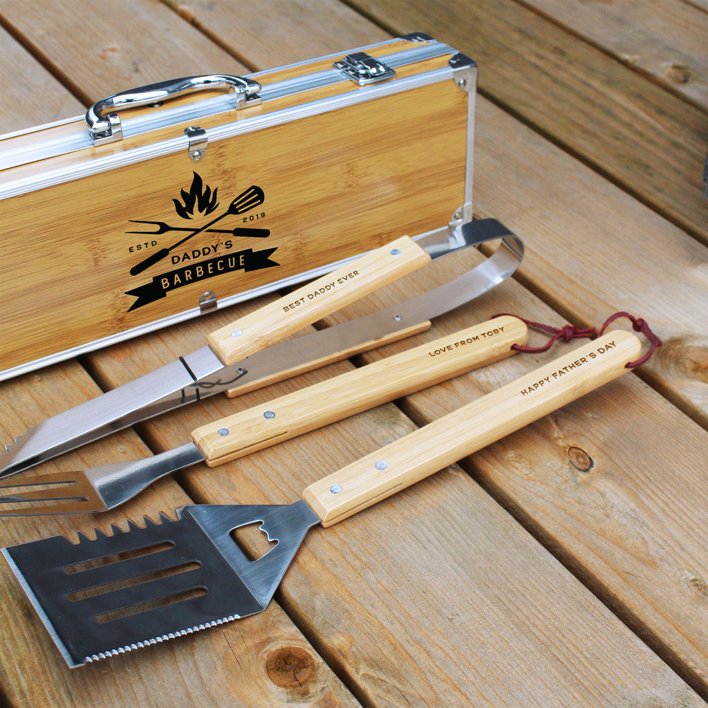 Personalised Boxed Barbecue Set with Tools