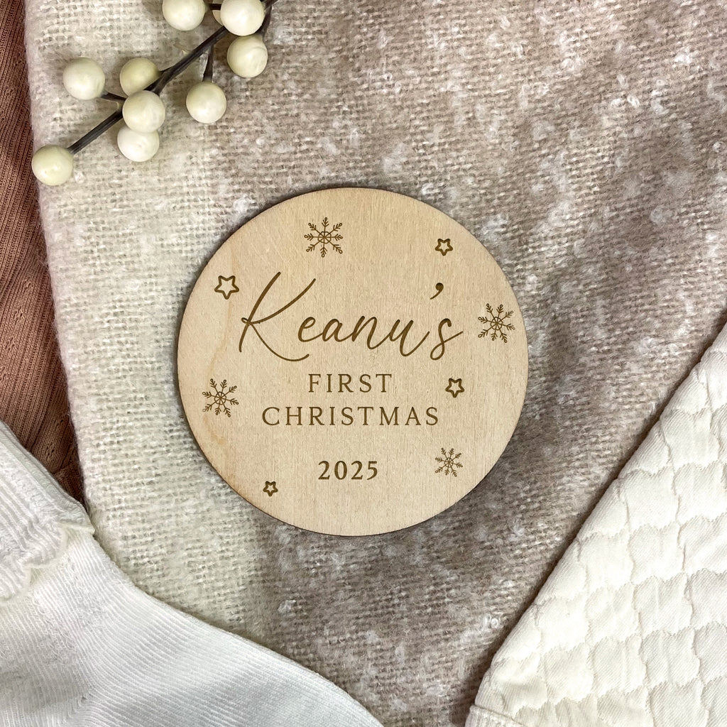 Personalised Baby’s First Christmas Photo Prop Plaque