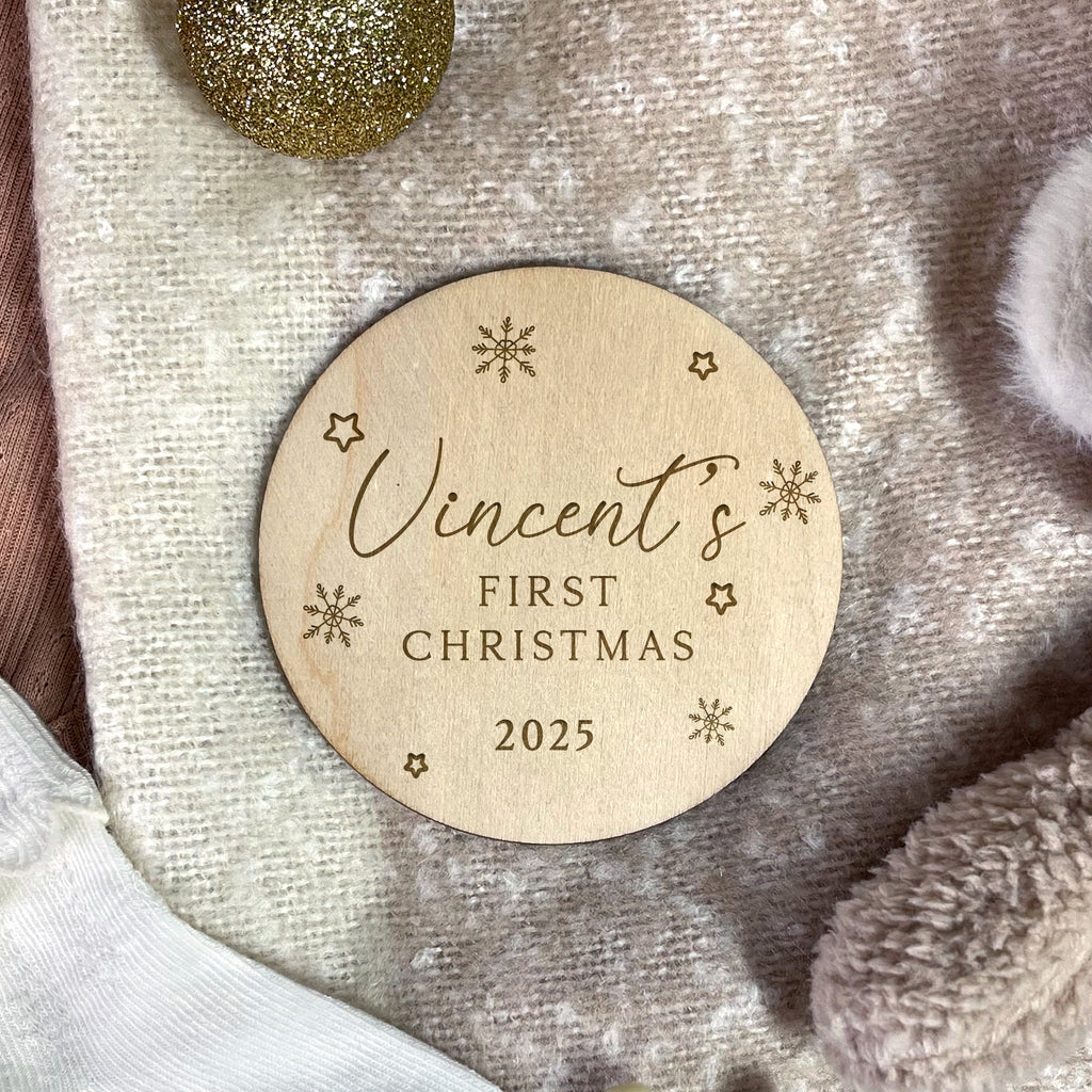 Personalised Baby’s First Christmas Photo Prop Plaque