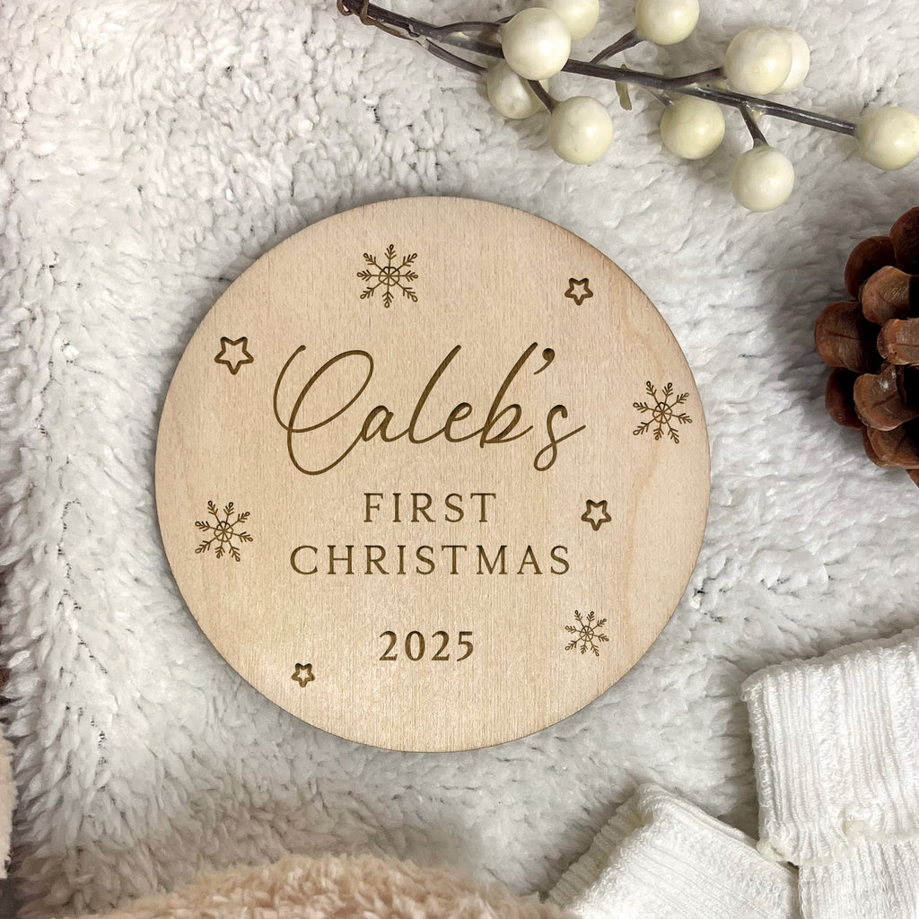 Personalised Baby’s First Christmas Photo Prop Plaque