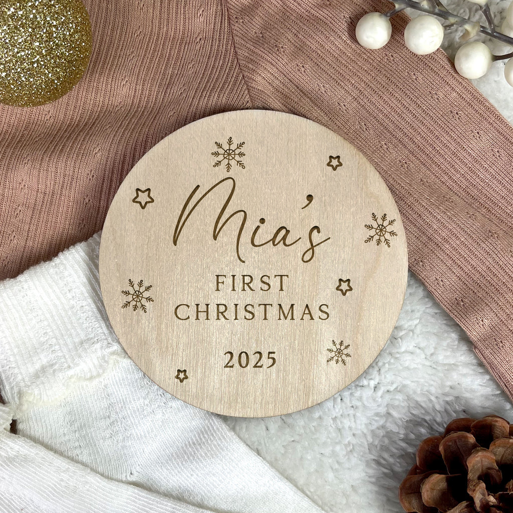 Personalised Baby’s First Christmas Photo Prop Plaque