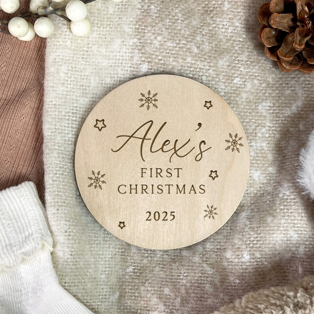 Personalised Baby’s First Christmas Photo Prop Plaque