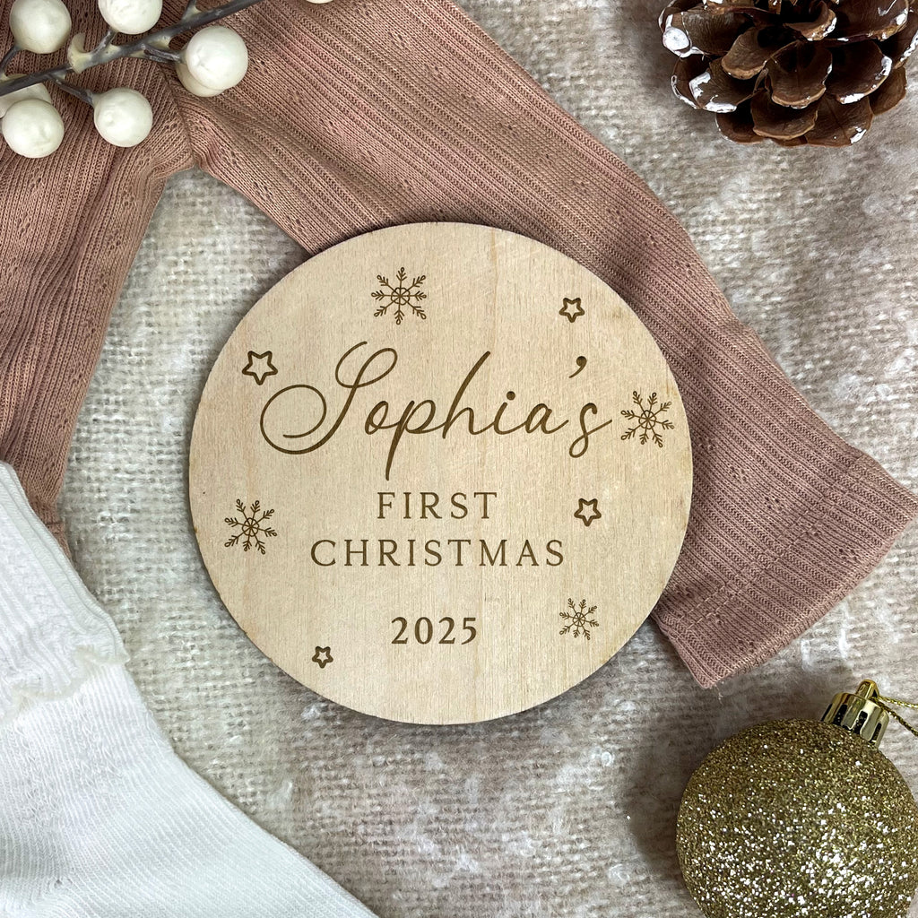 Personalised Baby’s First Christmas Photo Prop Plaque