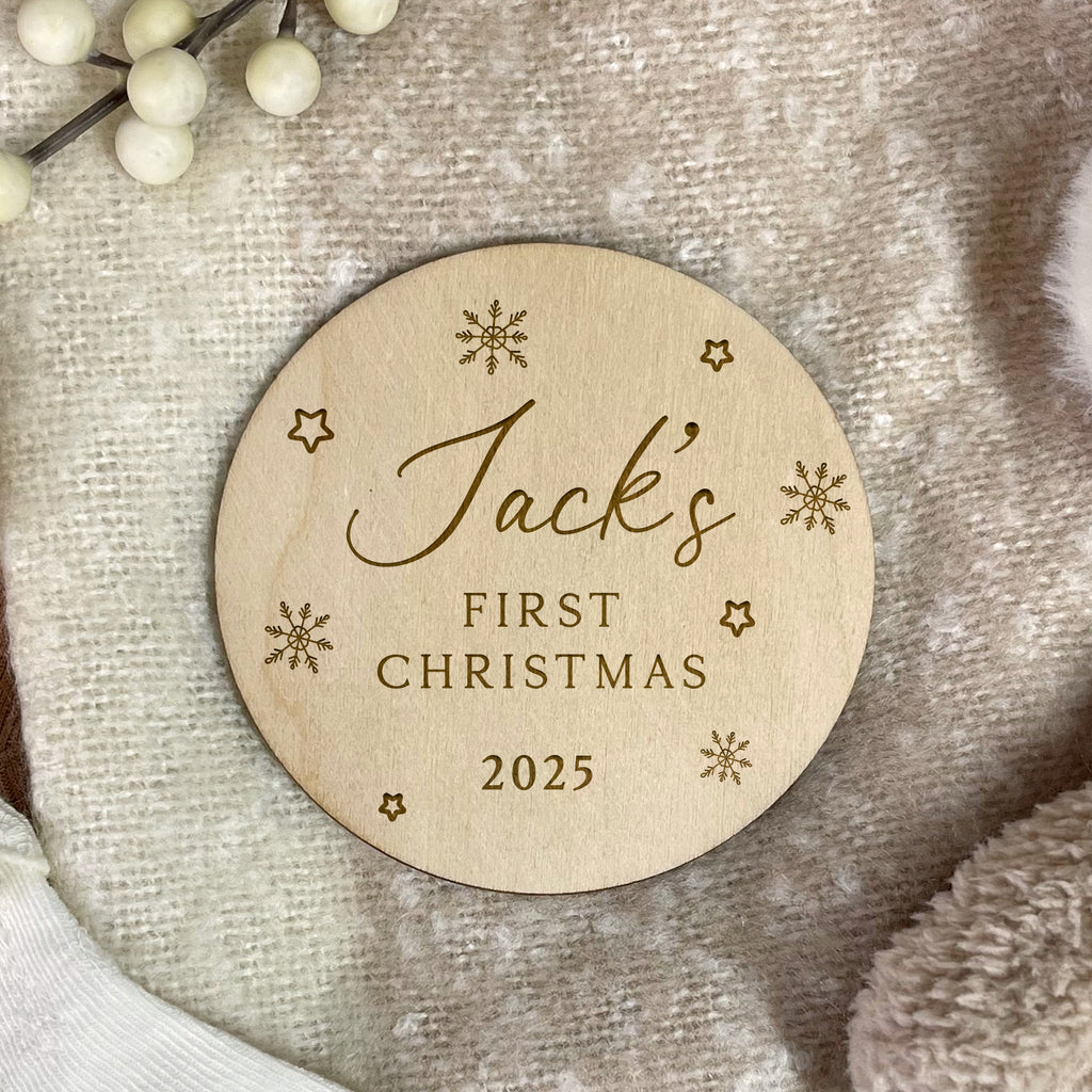 Personalised Baby’s First Christmas Photo Prop Plaque