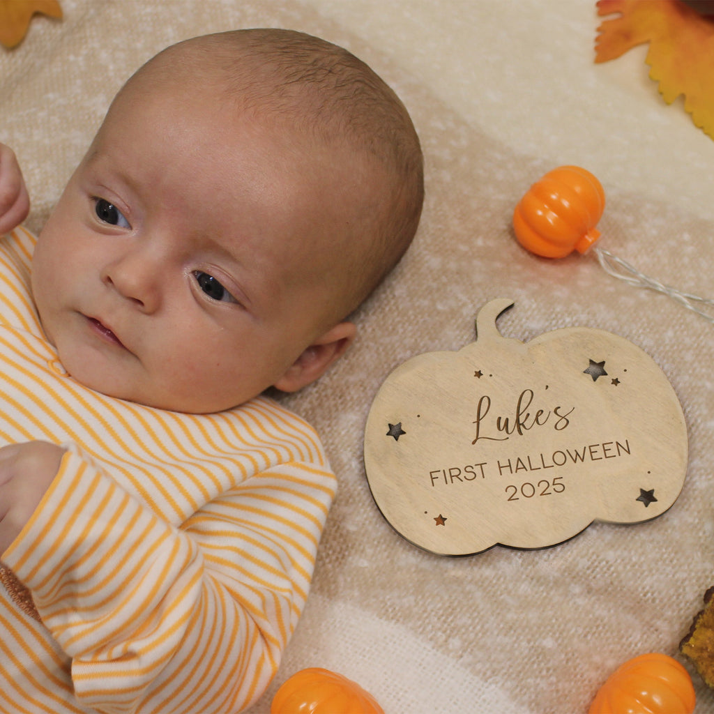 Personalised Baby’s First Halloween Pumpkin Disc