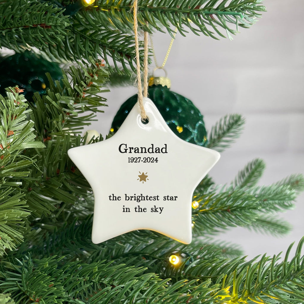 Personalised Star Memorial Ornament - Brightest Star in the Sky