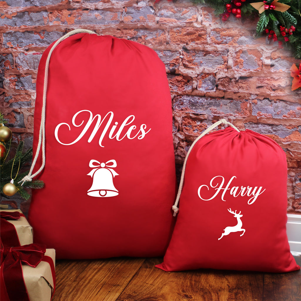 Personalised Small & Large Christmas Sacks with Icon Choices