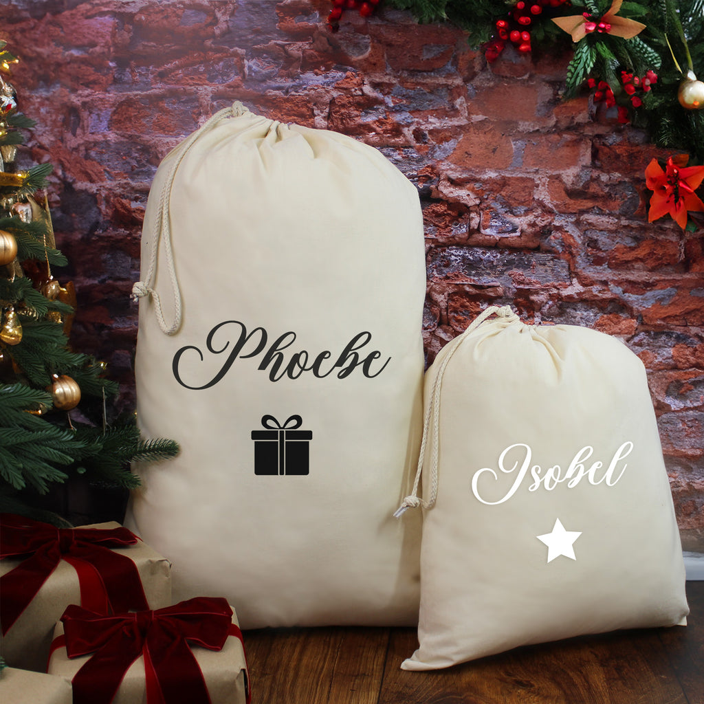 Personalised Small & Large Christmas Sacks with Icon Choices