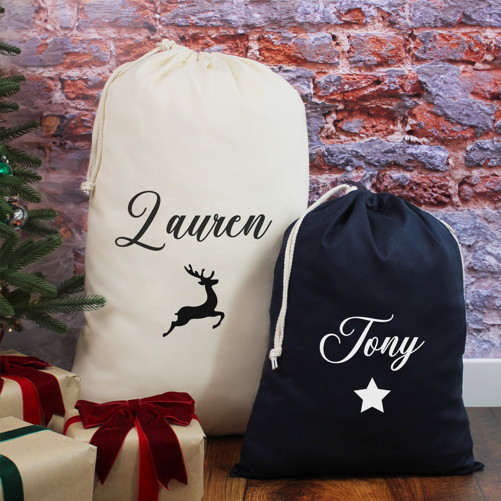 Personalised Small & Large Christmas Sacks with Icon Choices