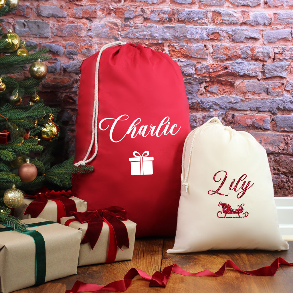 Personalised Small & Large Christmas Sacks with Icon Choices