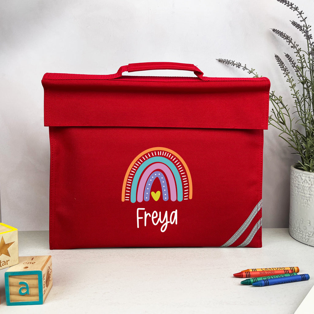 Personalised Kids Rainbow School Book Bag with Name