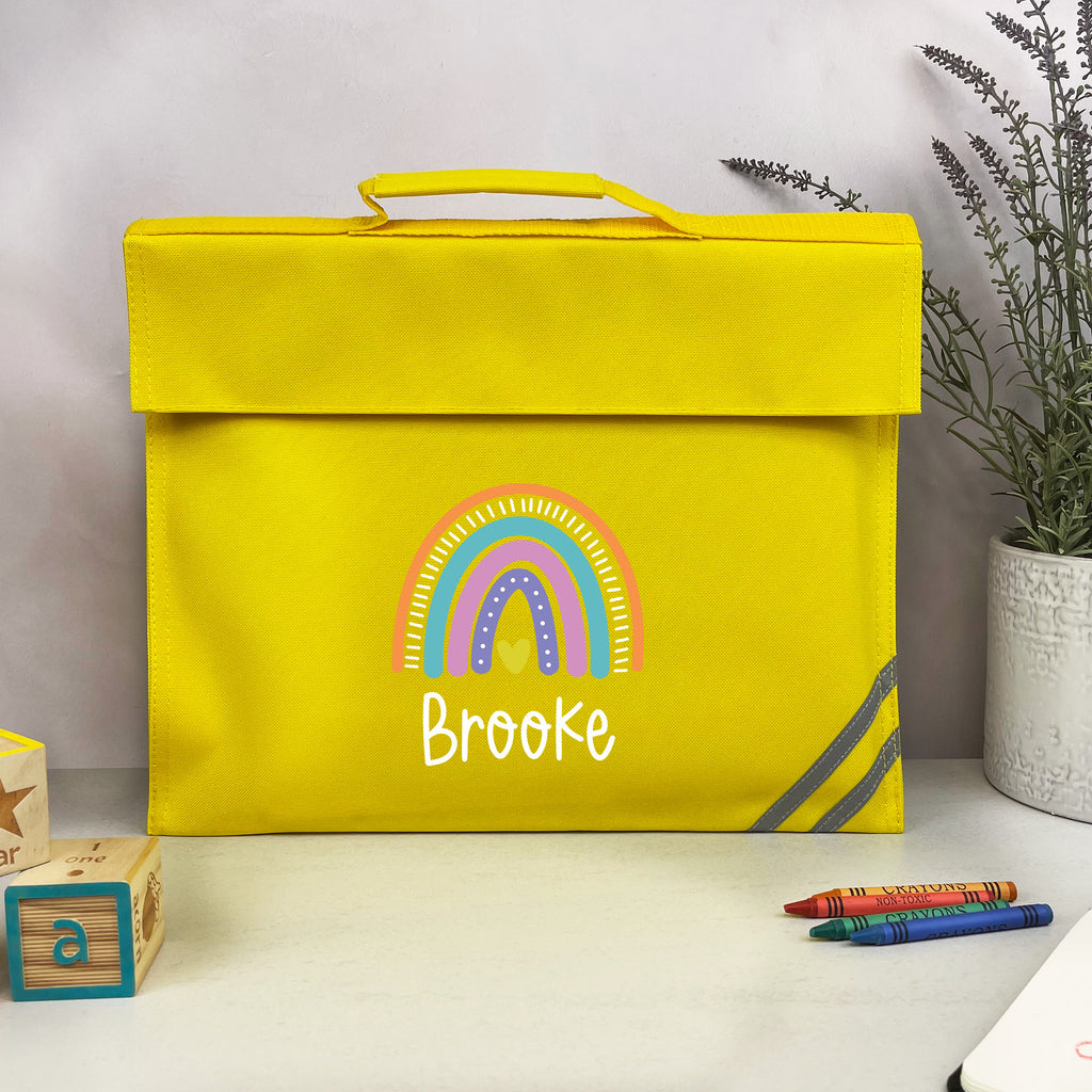 Personalised Kids Rainbow School Book Bag with Name