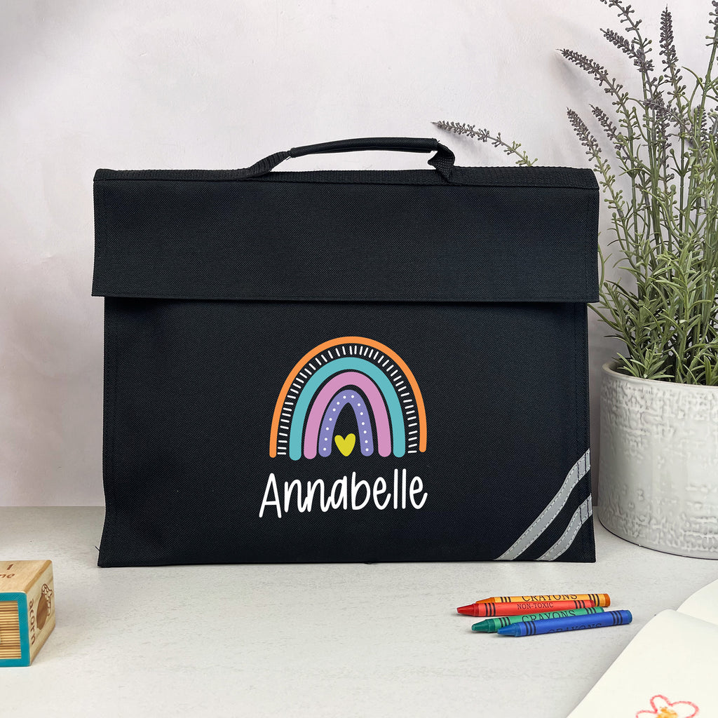 Personalised Kids Rainbow School Book Bag with Name