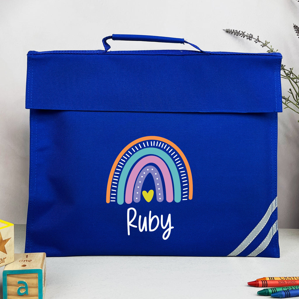 Personalised Kids Rainbow School Book Bag with Name