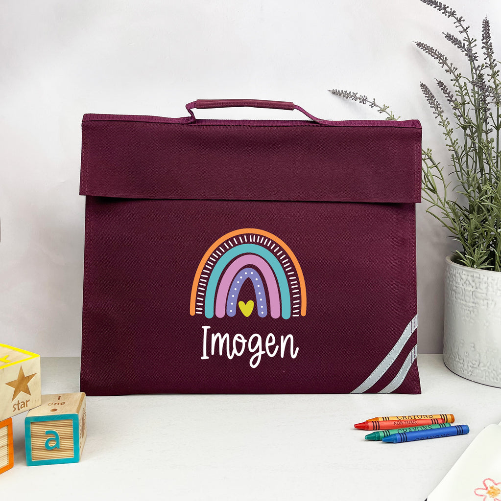 Personalised Kids Rainbow School Book Bag with Name