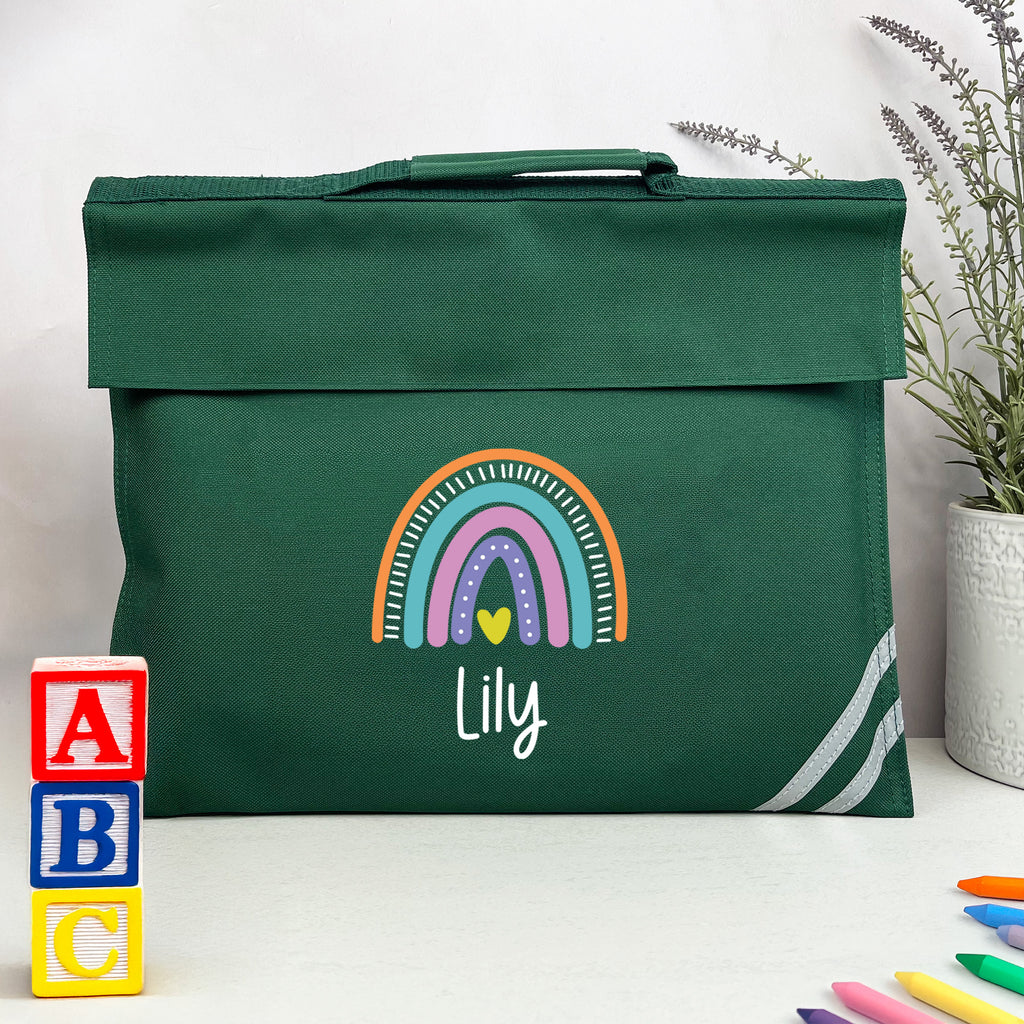 Personalised Kids Rainbow School Book Bag with Name