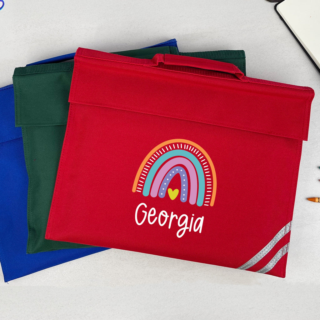 Personalised Kids Rainbow School Book Bag with Name