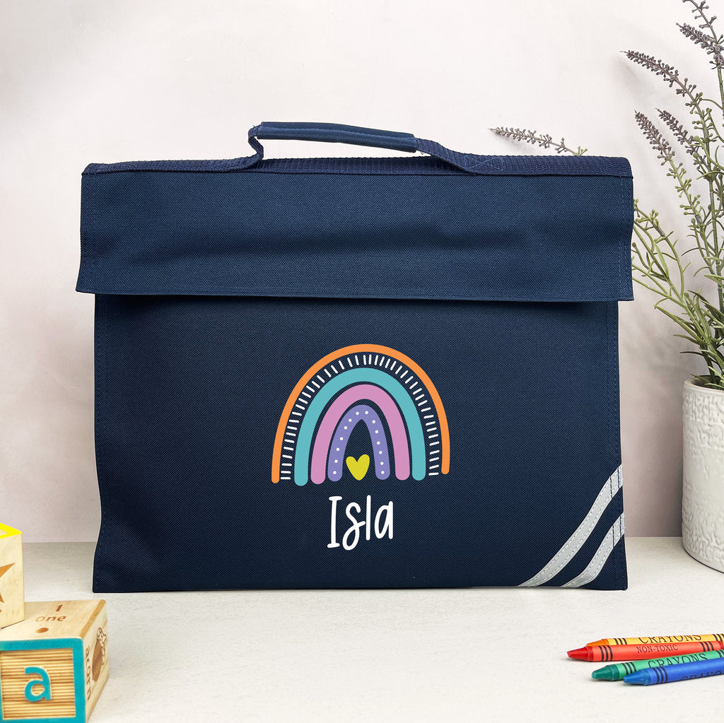 Personalised Kids Rainbow School Book Bag with Name