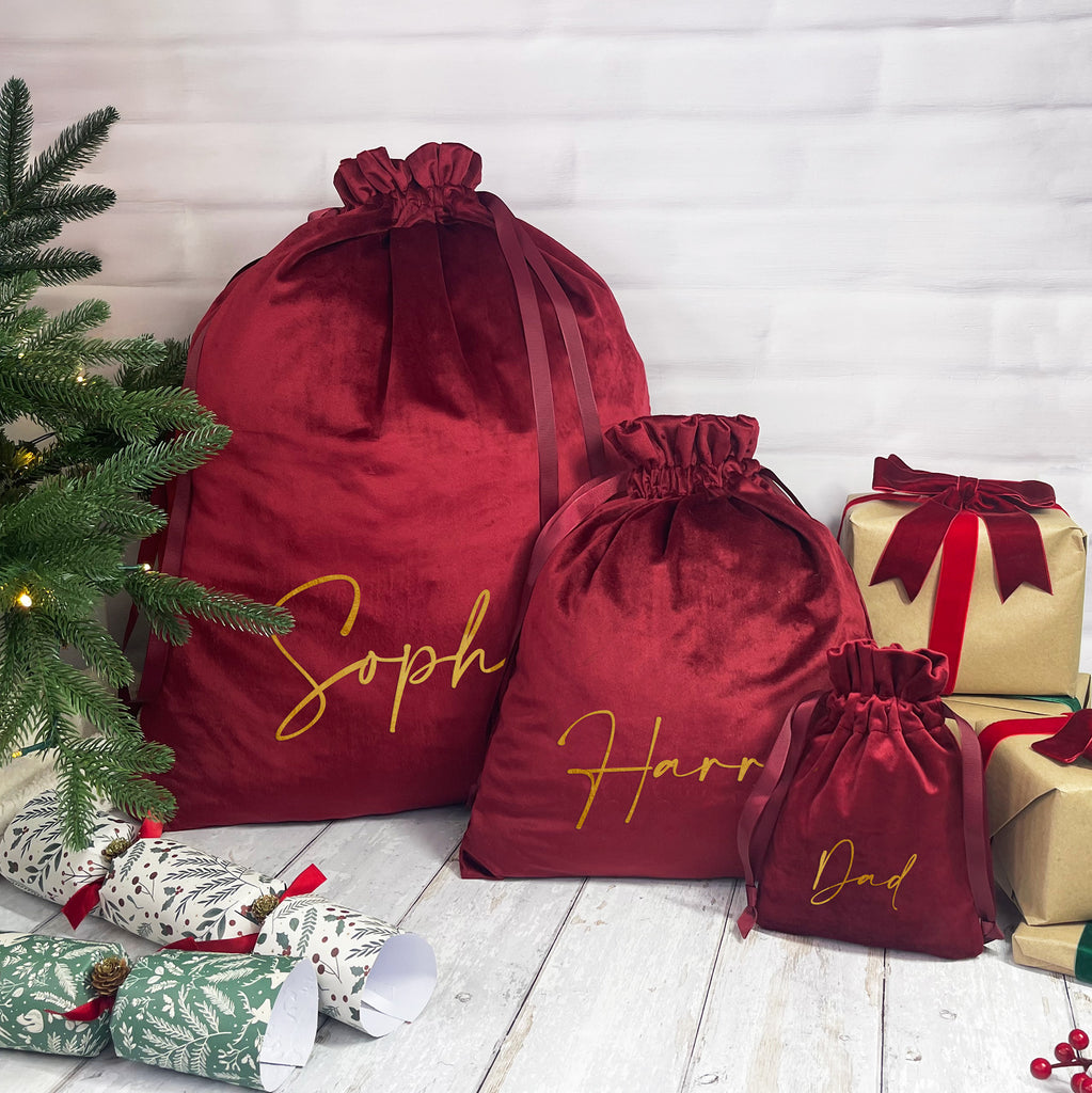 Personalised Luxury Velvet Santa Sacks