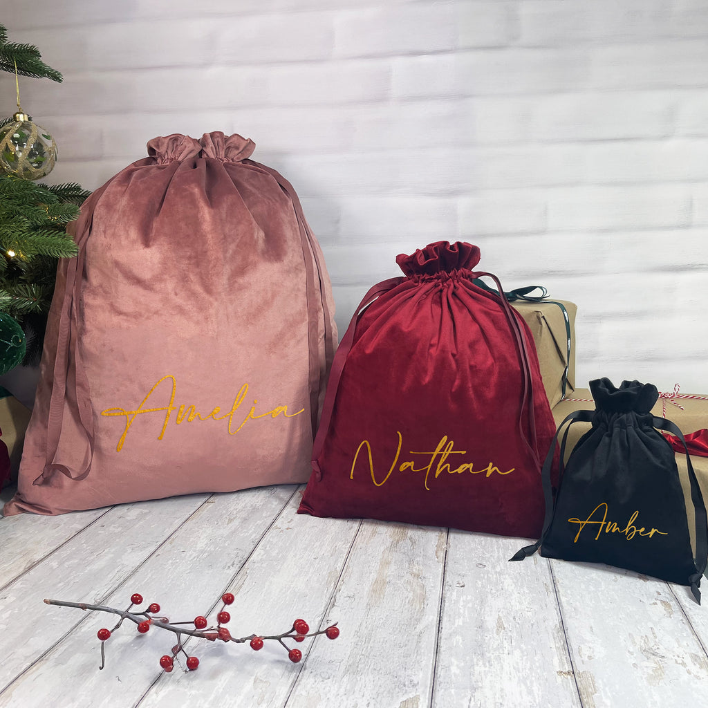 Personalised Luxury Velvet Santa Sacks