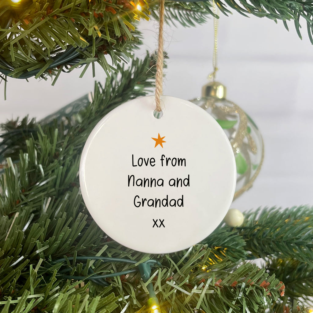 Personalised Baby’s First Christmas Ceramic Bauble