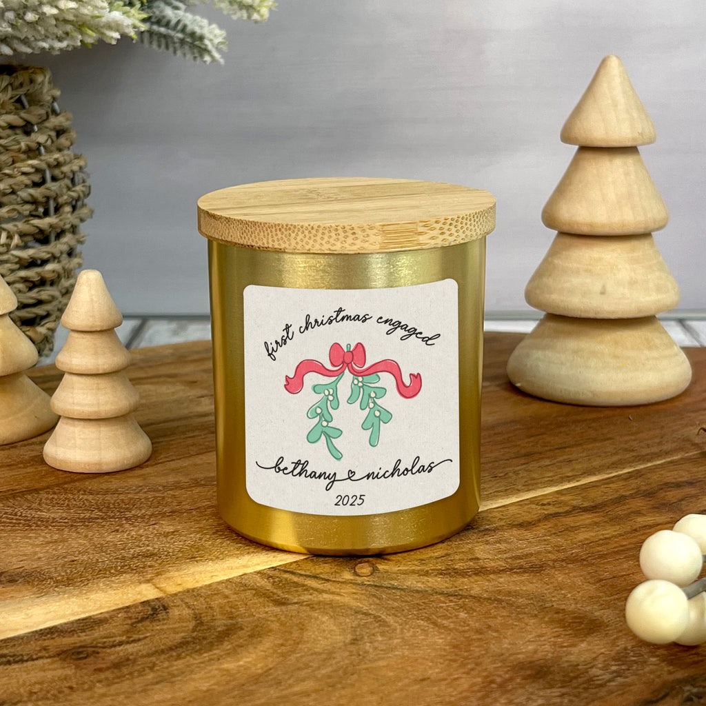 Personalised First Christmas Married Vanilla Scented Candle