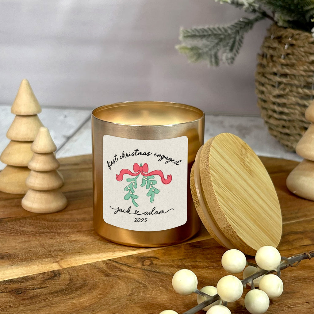 Personalised First Christmas Married Vanilla Scented Candle