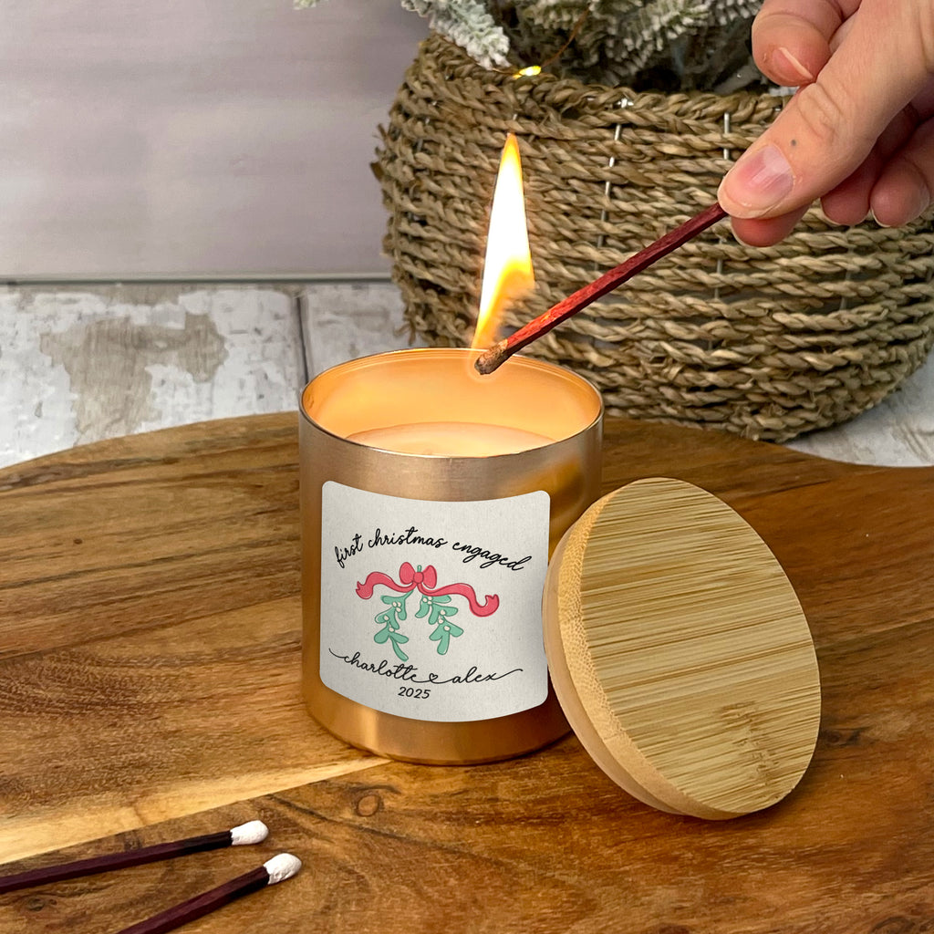 Personalised First Christmas Married Vanilla Scented Candle