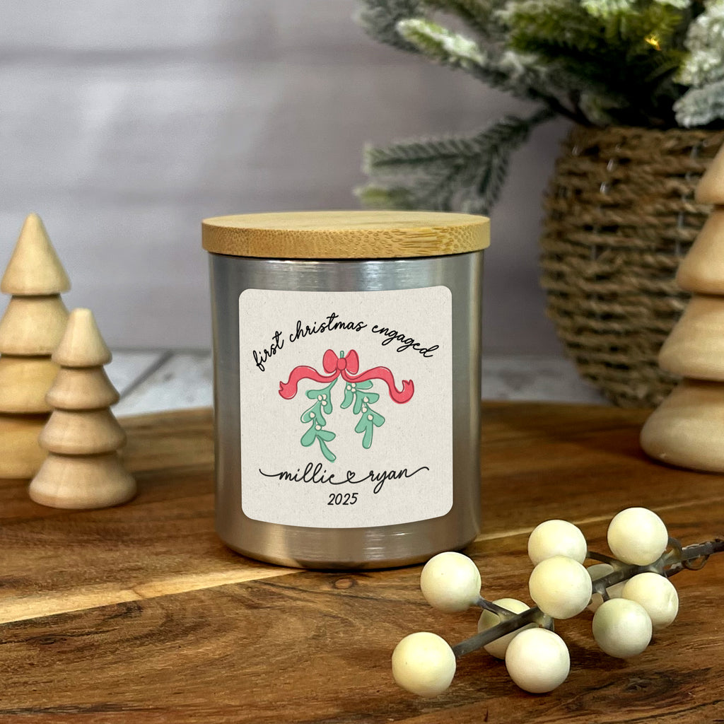 Personalised First Christmas Married Vanilla Scented Candle