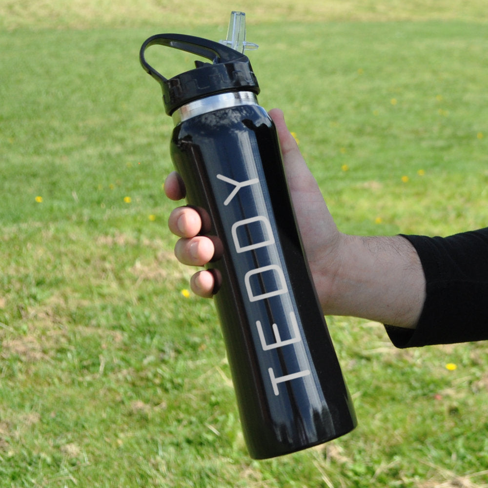 Personalised Metal 800ml Water Bottle with Flip Straw