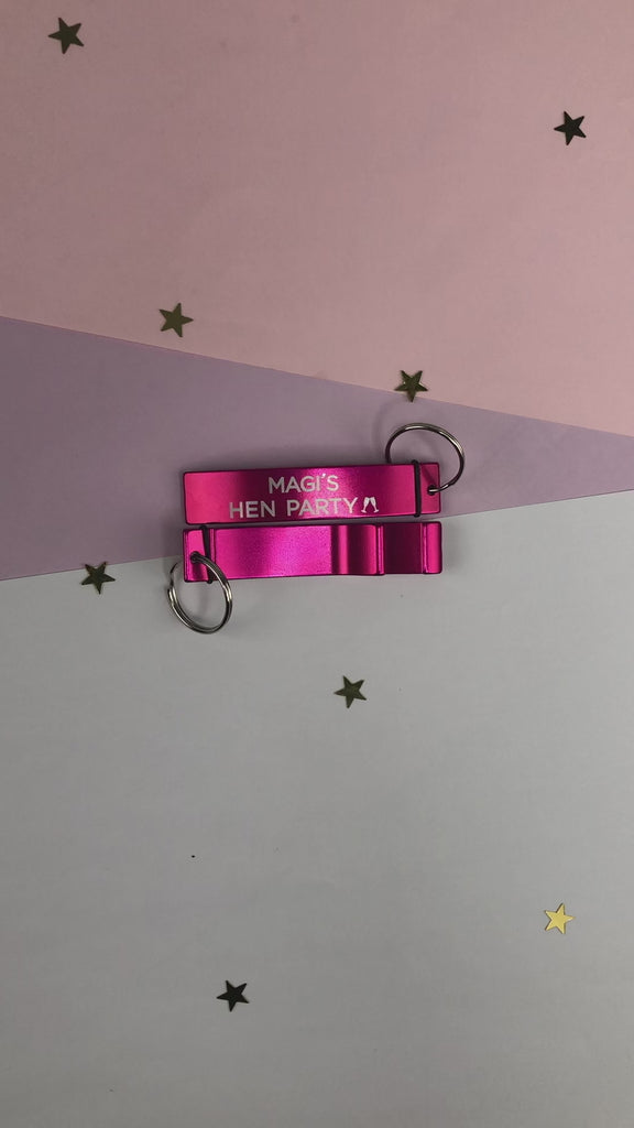 Personalised Pink 'Hen Party' Bottle Opener