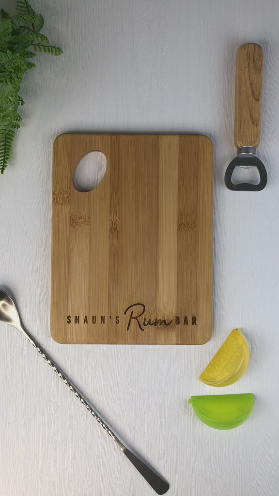 Personalised 'Rum Bar' Board - Lemon / Lime Cutting Chopping Board