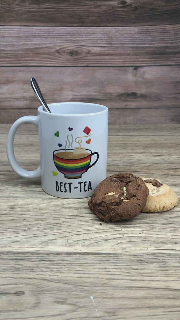 Personalised Gay 'BEST-TEA' Coffee Mug with Coaster Option