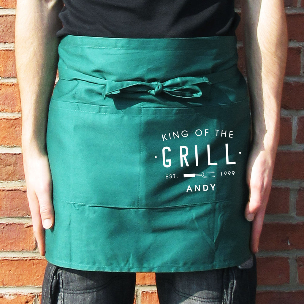 Personalised Men's 'King Of The Grill' Waist Apron