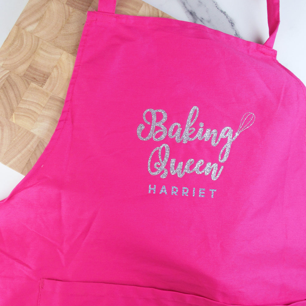 Personalised Pink 'Baking Queen' Apron