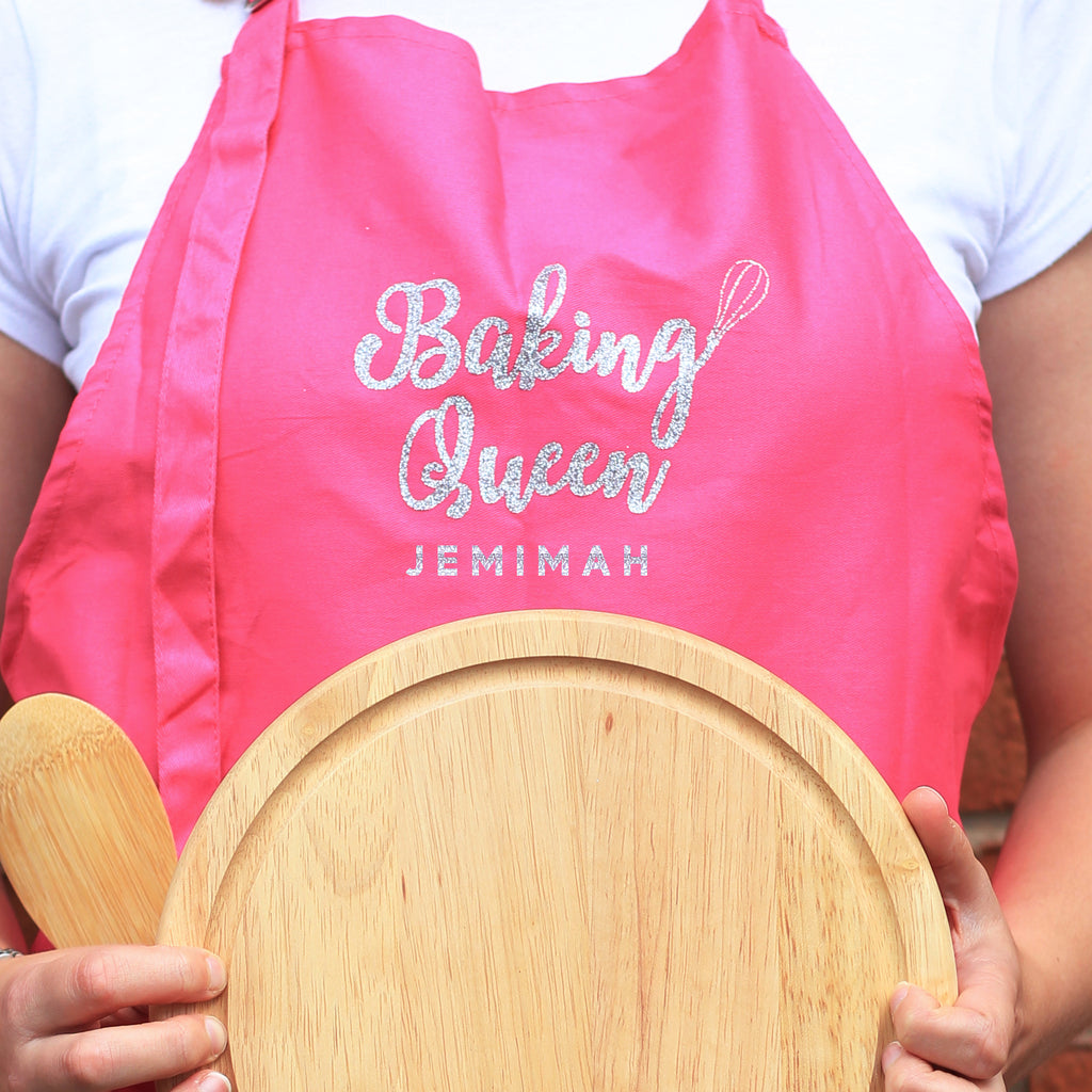 Personalised Pink 'Baking Queen' Apron
