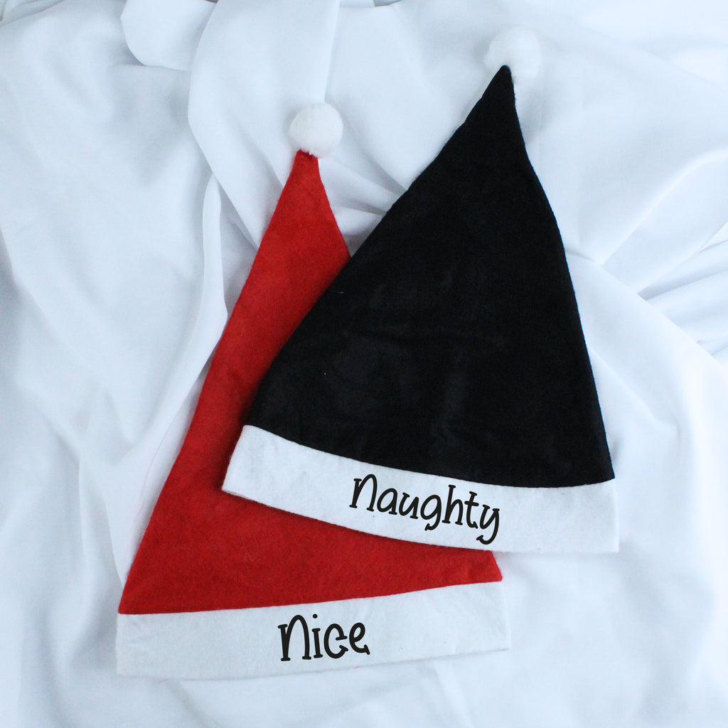 Personalised Adult Naughty & Nice Christmas Hat